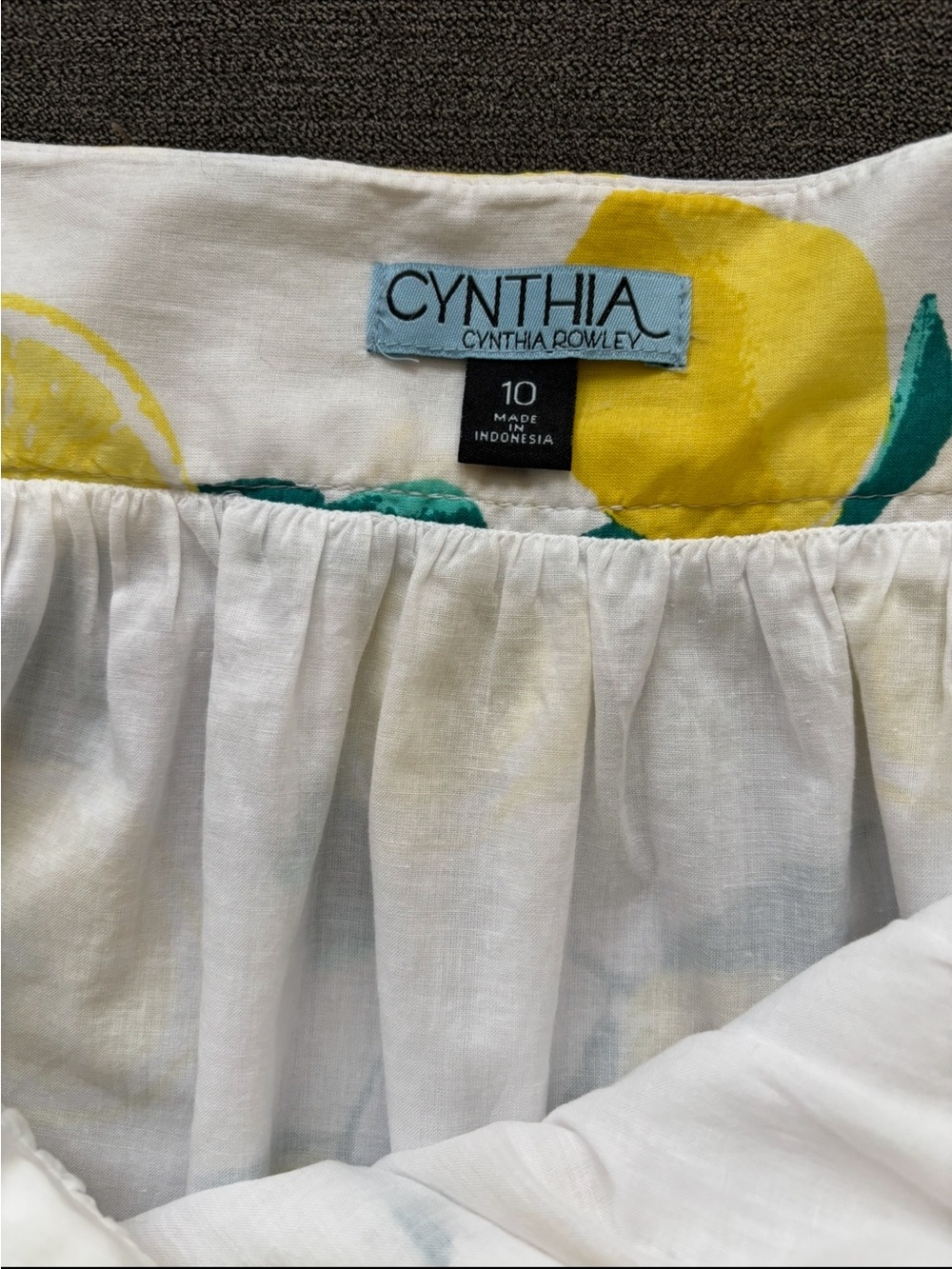 Cynthia Rowley Lemon Print Mini Skirt Size 10 Amalfi Coastal Cottagecore Summer - Picture 5 of 10